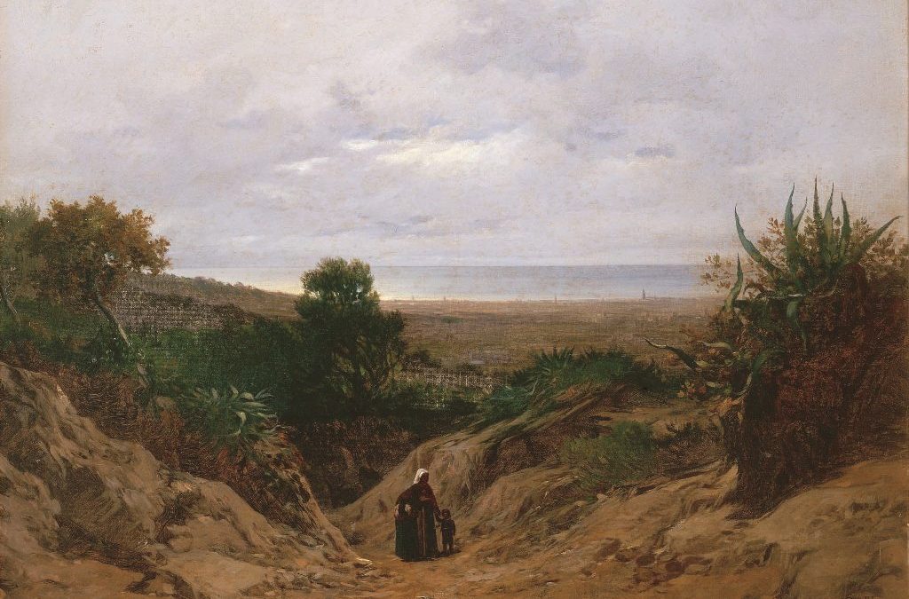 Camí de Vallvidrera; al fons, Barcelona